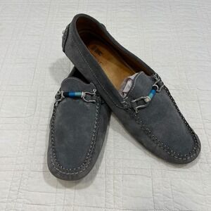 Riomar Mens Grey Suede Driving Loafers Bit Detail Size 11.5 45 Portugal